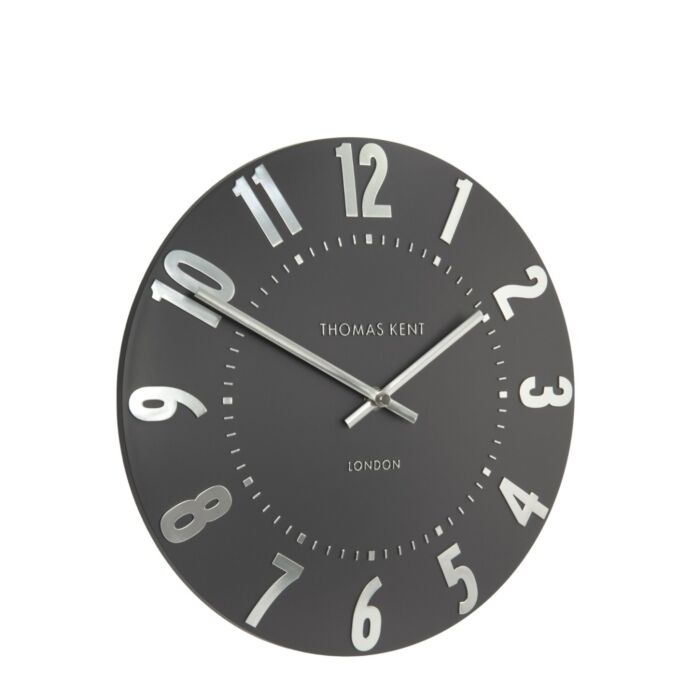 Thomas Kent Mulberry Graphite Silver Small Wall Clock